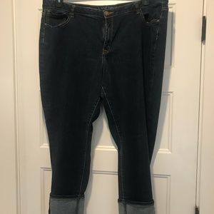 Lane Bryant Skinny Low Rise Cuff Jeans (Size 24)